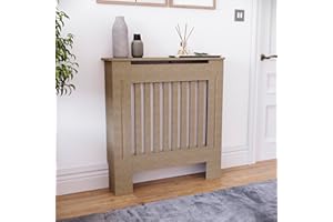 Vida Designs Chelsea Small Unfinished Radiator Cover | Modern Slatted Heating Cabinet, Easy DIY Fit, Ideal for Living Room, Hallway or Bathroom