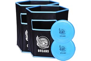 Ocean 5 Disc Jam, lustiges Outdoor Wurfspiel, Strandspiel und Gartenspiel für bis zu 4 Personen, Neuer mega Trend aus den USA, Outdoorspiel mit Wurfscheibe für Kinder, Teenager und Erwachsene