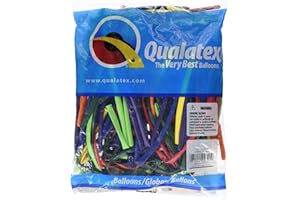 Qualatex 99321 260QCARNIVAL AST 100CT Modelling or Twisting Balloons, Carnival