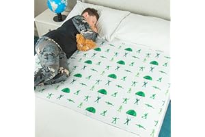 Bedwetz Potty Training Bed Pads | 2 Pack | 100% Waterproof Mattress Protector | Bedwetting Sheets, size fits Double Beds | Non Slip Mat with Side Wing Tucks | UK Brand | Soldier