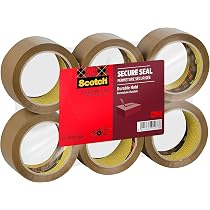 Produktbild von Scotch Abroller Mit Pistolengriff + 2 Rollen Verpackungsklebeband 50 Mm X 66 M, Braun – Sicherer, Leiser Verschluss Für Pakete