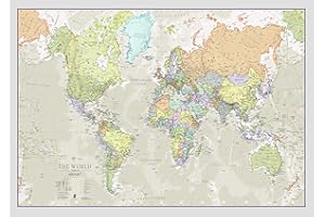 Classic World Map - Maps International - Front Lamination - A1 84.1 x 59.4 cm