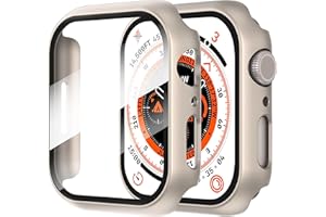 Diruite 2-Pack do Apple Watch Series 9/8/7 41mm Panzerfolie Ochronny, Twardy PC All-Round Screen Protector Ultra Cienki Futerał Case do iWatch 41mm Etui Ochronny