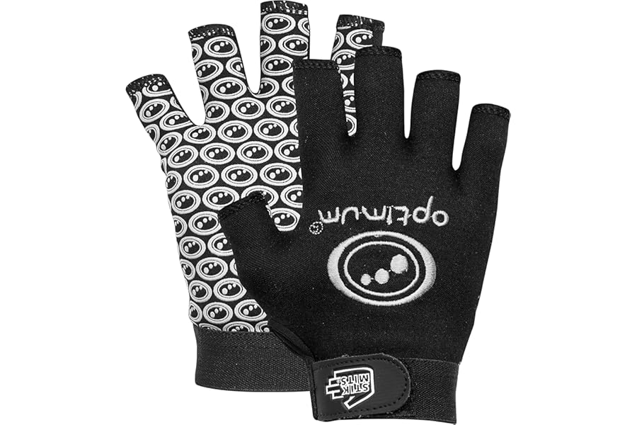 Optimum Stik Mits Gloves - Breathable and Moisture Wicking, Perfect for Football, Rugby and Athletic Performance - Slim Profile with Adjustable Wrist Strap - Multi Color Junior and Senior Sizes