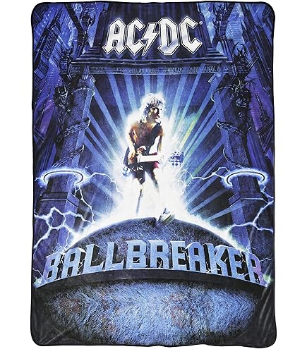 ACDC Rock Parure de lit AC/DC avec Housse de Couette Bleu 135 cm x 200