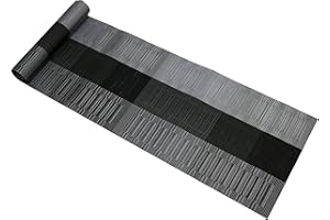 Famibay Tischläufer Plastik Kunststoff Tischläufer Schwarz Weiss Tischläufer Abwaschbar 180cm Tischdecke Hitzebeständig Vintage Tischband