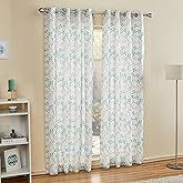 Amazon Brand - Solimo Polyester 75% Blackout Leaf Print Door Curtains|Blackout Door Curtains|7 Feet|Set of 2|Leaf Print Desig