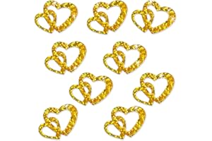 OBLIQUE UNIQUE Oblique-Unique® 100 Stk Deko Doppel Herzen - Farbwahl (Gold Glitzereffekt)