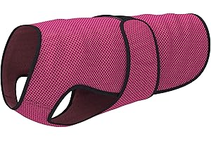 DOGZSTUFF Kühlweste für Hunde, leichte Jacke mit verdunstender Kühl-Mikrofaser-Technologie, UV-Schutz-Shirt für Strand, Größe für kleine, mittelgroße und große Hunde (L, Rose Pink)