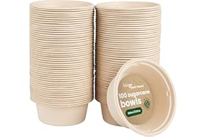 HAAGO 100 Cukier Trzcinowy Bagasse Kręgle (350ml) - Ekologiczny i Kompostowalny