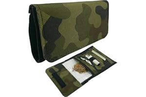 MIALAND Tabaquera Tabaco De Liar | Fabricado En España | Verde Militar camuflado | Pitillera Tabaco De Liar | Pitillera de Lona | Cartera Estuche Elegante | Resistente y Duradera (Camuflaje Militar)