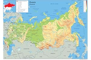 TIGER MOON THE TIGER MOON TRADING COMPANY LTD Tiger Moon Russland Physikalische Planokarte – Papier laminiert [GA]