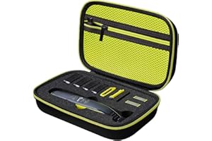 Woollo Tasche Compatible with Philips OneBlade 360 Face + Body QP2734 QP2724 QP2824 QP230 QP437 QP2630 QP2620 QP2530 QP2520 Tragbar Hart Reise Case Etui Hülle,GreenZipper Outside