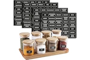 ‎COLORTOUCH colortouch Gewürzetiketten Selbstklebend - Aufkleber Gewürzetiketten - 140 Stück Vorratsetiketten (Deutsch) - Gewürzgläser Etiketten - Gewürz Sticker - Wasserfest Küchenetiketten - Schwarz