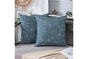‎MIULEE MIULEE 2er Set wasserdichte Kissenbezüge Leinenoptik Kissenhülle Outdoor Wetterfeste Dekohülle Sofakissen Zierkissen Couchkissen Dekokissen für Sofa Couch Wohnzimmer Schlafzimmer 50x50 cm Navy Blau