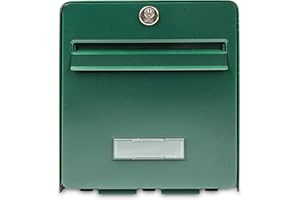 BURG-WÄCHTER Boîte aux Lettres Agréée La Poste, 2 Portes, 502 VE FAVOR, Vert, en Acier Galvanisé, Avec Porte à Ouverture Totale et Stop-Courrier (Porte bloquée à 120°)