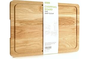 Oak Wooden Chopping Board by Harcas. Extra Large Size Cutting Boards for Kitchen 45cm x 30cm x 2cm. Best for Meat, Vegetables and Cheese. Professional Grade Wood for Durability. Drip Groove