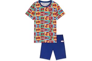 Marvel Avengers Pigiama Bambino Pigiama Spiderman Black Panther Captain America Pigiama Corto Bambino Estivo in Maniche Corte e Pantaloncini Gadget Ufficiale