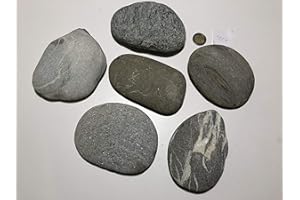 MEIERLE & Söhne Lot de 6 très grands galets plats de rivière des Alpes Pierres de décoration Pierres de montagne Pierres de décoration Pierres de roche Pierres de décoration Pierres