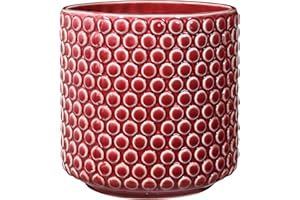 Bloomingville DOT Blumentopf Pflanzgefäß Deko Pflanzgefäße Farbe für Innen Retro Kreativ M (15,5 cm Ø) Rot Keramik