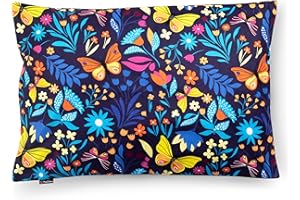 ‎PINKZEBRA PinkZebra Kopfkissenbezug Kinder, Kissenbezug 40 x 60 cm aus 100% Baumwolle, Kissenhülle Jungen, Öko-tex Standard 100, Kinderbezüge mit Reißverschluss, Schmetterlinge Bunt