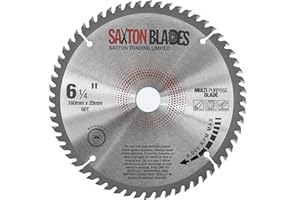 SAXTON TOOLS TCT16060TTCG Saxton TCT brzeszczot do piły tarczowej 160 mm x 60T x 20 mm otwór (pierścień 16 mm) aluminiowy laminat twarde drewno