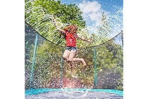 Vinsani 12M/39FT Trampoline Lawn Sprinkler – Outdoor Water Park Sprayer Hose, Adjustable Water Pressure, Leakproof PE Material – Trampoline Accessories for Summer Fun Garden Play Kids Outdoor Cooling