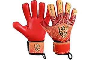Keeperking Gants de Gardien de But, avec et sans Protection des Doigts, Amovibles, 4 mm, Unisexes, adaptés au Football, pour Adultes, Enfants, Adolescents, Plusieurs Tailles et Couleurs