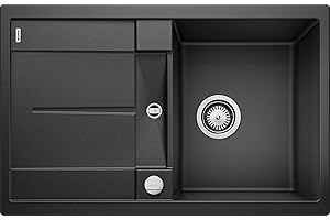 BLANCO METRA 45 S | Granitspüle aus SILGRANIT anthrazit | Einbauart: Einbau von Oben | reversibel | für 45 cm breite Unterschränke | Großes Becken | Reinigungsfreundliche Öberfläche | [78x50x20 cm]