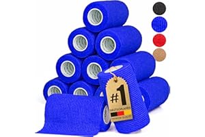 HUND IST KÖNIG selbstklebender Verband, elastische Binde 12x4,7m selbsthaftende Bandage, Haftbandage selbstklebend für Mensch & Tier, Fixierbinde - selbsthaftender Verband selbstklebend, Bandagen