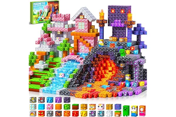 LUVTOY Construction Magnetique Enfant - Cube Magnétique - Jeu Aimant Magnetic avec Jeux Aimants Bloc Magnetique- Jouet Éducatif Montessori pour Enfants 3 4 5 6 7 8 9 10 Ans Paques Cadeau Créatif