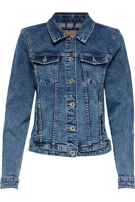 Veste Femme Pepe Jeans Turner – Style Jean Ample Rose, Poches Plaquées, Patchs épaule Vintage