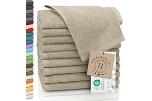 ‎ZOLLNER ZOLLNER 10er Set Gästehandtücher - weiche und saugstarke Handtücher - waschbar bis 95°C - Baumwolle - 30x50 cm in Cappuccino