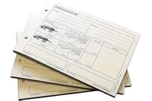 DRUCKEREI SCHARLAU 1x Block Palettenschein DIN A5, 2-fach SD, 2 x 50 BLATT, cb weiß, cf rosa (23076)