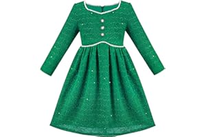 Sunny Fashion Vestito Bambina Natale Cappello Rosso Velluto Manica Lunga Vacanza 4-14 Anni