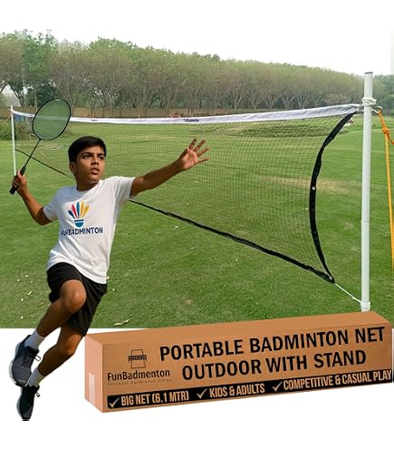 17ft Portable Badminton Net Set - Outdoor Volleyball Pickleball Tennis Net