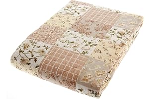 Mariella Bruni Trapuntino Singolo Primaverile Estivo Copriletto Trapuntato Fantasia 170x260cm (Fiori Bianchi)