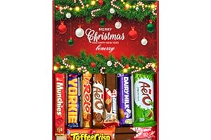 BENERRY Luxury Chocolate Gift Box – Crispy & Classic Chocolate Treat Selection – Birthday & Thank You Hamper for All Ages (Christmas - Classic Red)