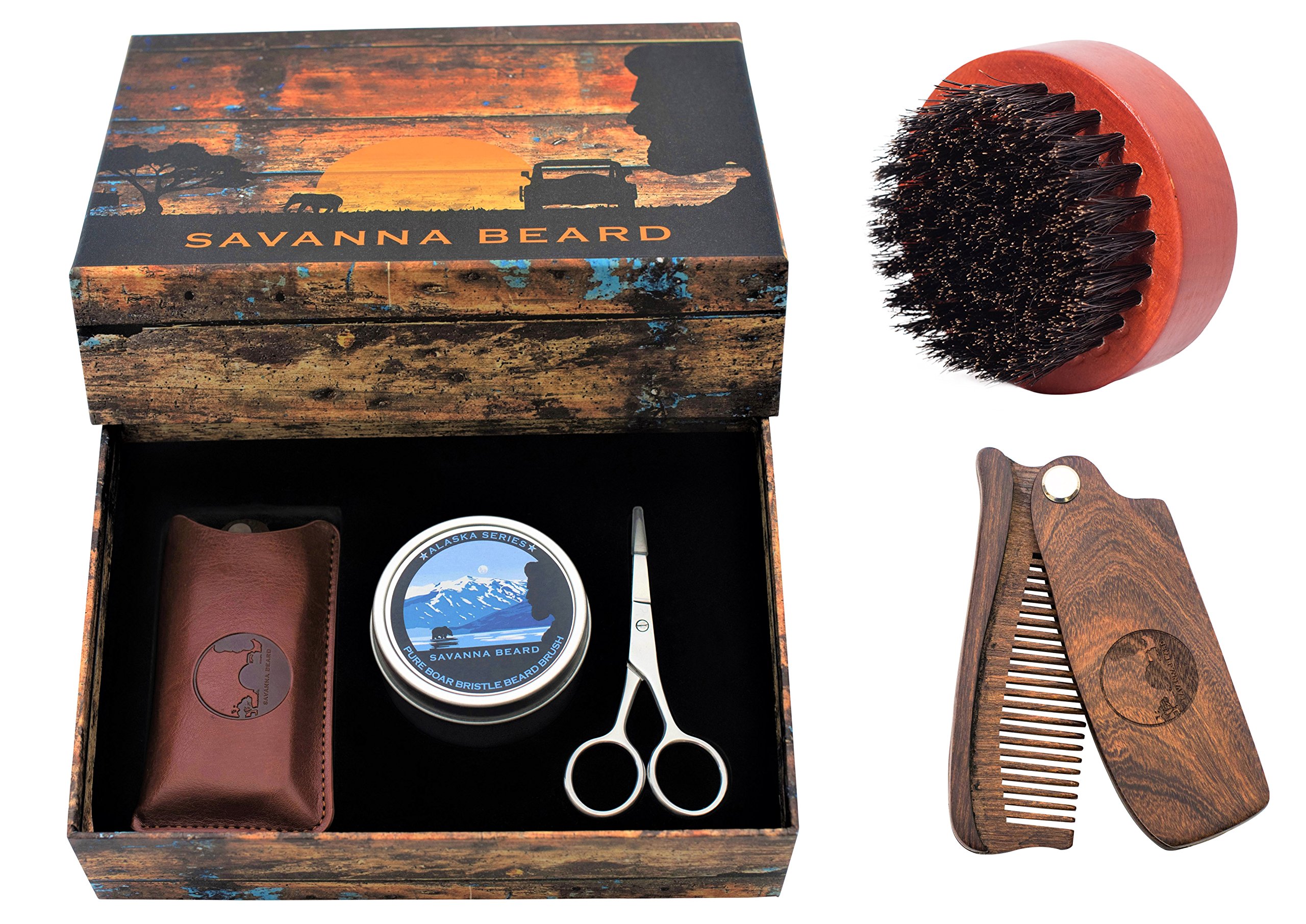 beard grooming kit with straight razor