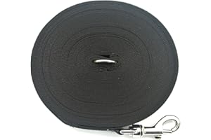 CHURCH PRODUCTS UK 100ft 30m Long Dog Training Lead Obedience Recall Horse Tracking Leash Large 25mm Webbing In BLACK