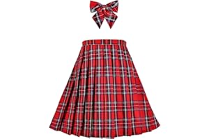 Sunny Fashion Robe Fille Col en v Plissé Ourlet Uniforme Scolaire 6-14 Ans