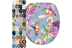 Sanilo Abattant WC, Grande sélection de lunettes de toilette, Finition de haute qualité, Charnières robustes, Fixation facile (Colibri)