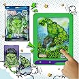 Sky Castle DoodleJamz Marvel JellyPics - Sensory Drawing Pads Filled with Non-Toxic Squishy Beads and Gel – Includes Stylus, Removable 2-Sided Emoji Backer Card (Hulk, Series 1)
