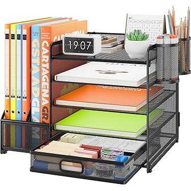 SunaOmni Bureau-brievenbak-organizer, 3-vaks, papierlade, brievenmap