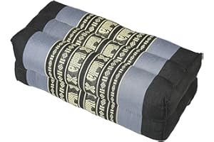 Handelsturm Coussin pour la Meditation Yoga 35x15x10 cm, Rembourrage Kapok, Motif éléphant Bleu