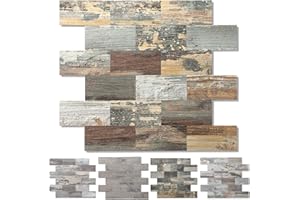 REOVATILE 10 Stück Fliesenrückwand zum Abziehen und Aufkleben, 29,5 x 29,5 cm, PVC-Wandfliesen, zum Aufkleben auf Backsplash für Küche, Badezimmer, Fliesen, Kamindekoration, Wäschetisch, Treppenaufkleber in