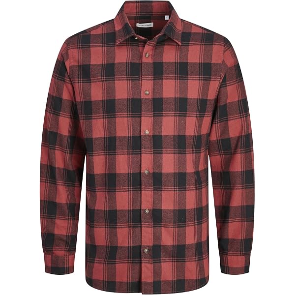 JACK & JONES Herren Langarm-Shirt – Freizeithemd Slim Fit, Knopfleiste, Aus Baumwolle, Vielseitig Für Alltag & Freizeit
