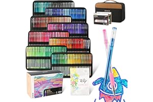 ZSCM Lot de 400 stylos gel pour livre de coloriage pour adultes, 200 couleurs d'artiste avec 200 recharges, pointes fines métallisées à paillettes, stylos à encre gel pour dessiner Doodling