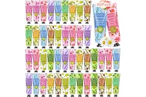 Cremas de Manos Mini, 60 x 30ml mini set de regalo para mujer crema mano perfumada para manos y pies, ideal para manos secas y agrietadas, pequeño regalo para mujer, novia, Navidad, cumpleaños