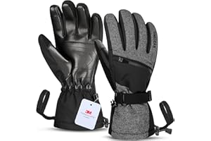Unigear Rękawice narciarskie dla mężczyzn i kobiet, 3M Thinsulate, zimowe rękawiczki do ekranów dotykowych, rękawice termiczne, wodoodporne, ciepłe, antypoślizgowe, do jazdy na nartach, snowboardzie